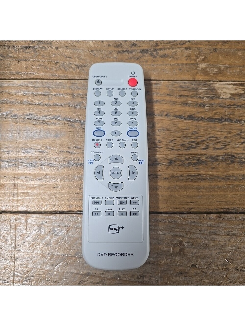 VCR Plus+ DVD Recorder Remote Control White